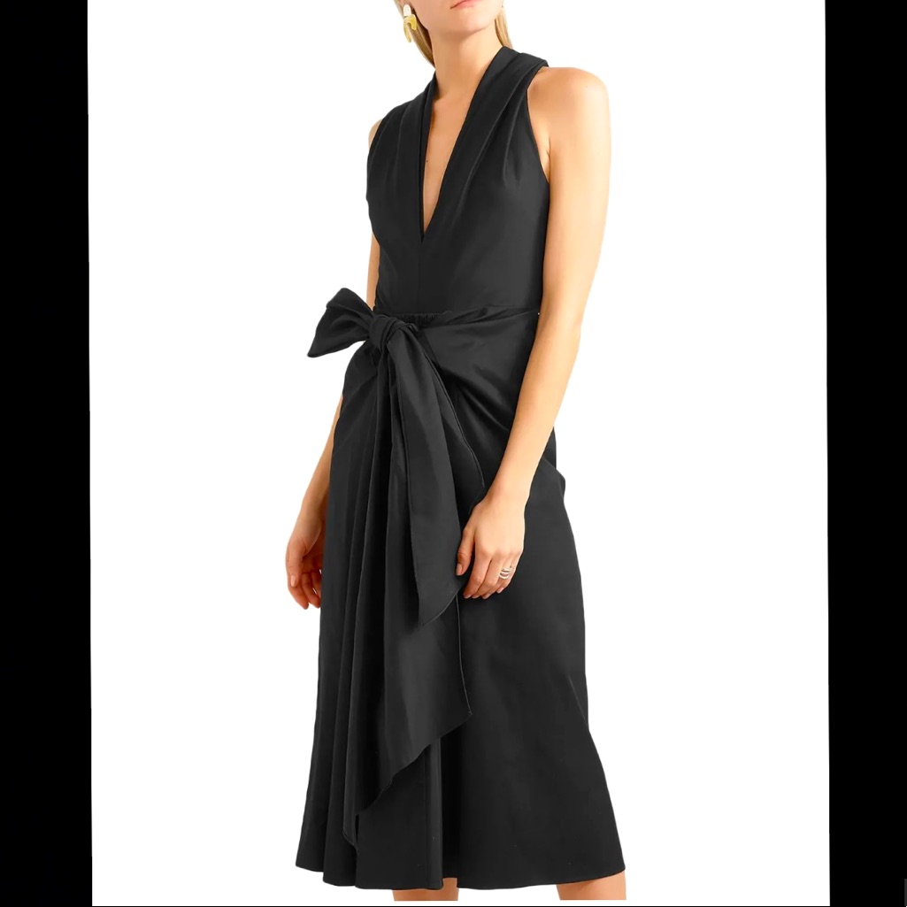 Tome Bow-Embellished Cotton-Blend Faille Dress